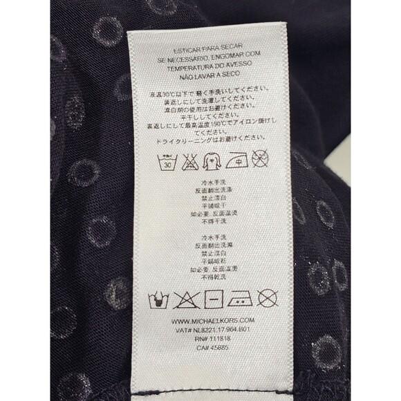 LM Women's L‎ Michael Kors Studded Front Sheer Back Rayon Tee Shirt blouse Top - Picture 6 of 8